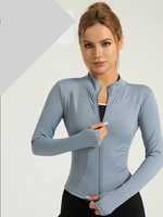 Damen Langärmlige Sportjacke Mit Stehkragen Für Training Und Laufen