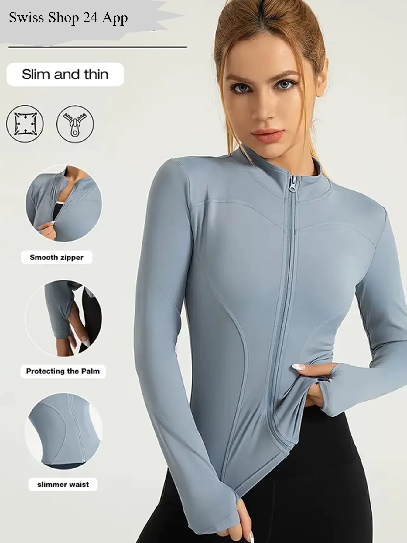 Damen Langärmlige Sportjacke Mit Stehkragen Für Training Und Laufen