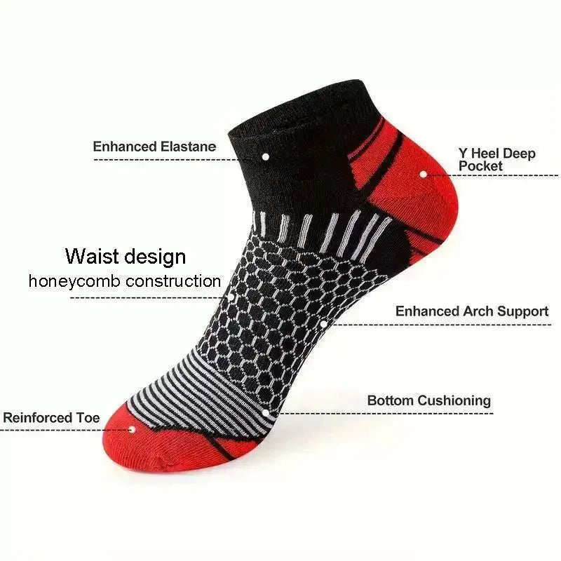 Herren Kurze Sportsocken Feuchtigkeitsableitend Atmungsaktiv Ganzjährig 6er Pack