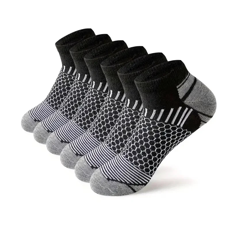 Herren Kurze Sportsocken Feuchtigkeitsableitend Atmungsaktiv Ganzjährig 6er Pack