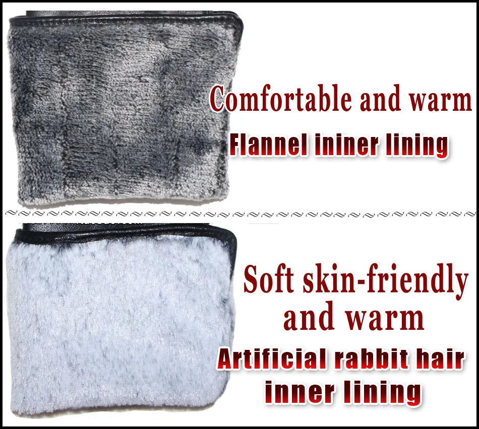 Damen Lederhandschuhe Echtes Schafleder Warmes Flanellfutter Wintertauglich