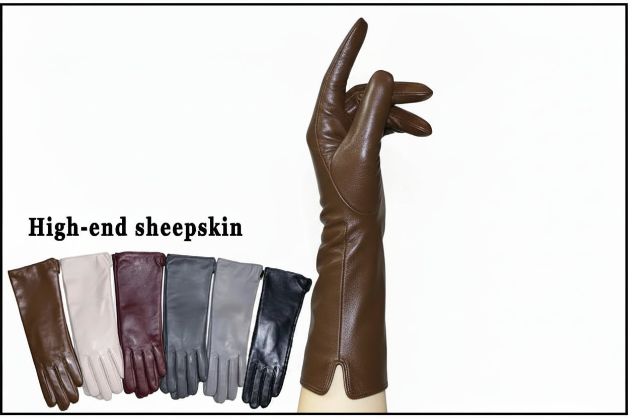 Damen Lederhandschuhe Echtes Schafleder Warmes Flanellfutter Wintertauglich