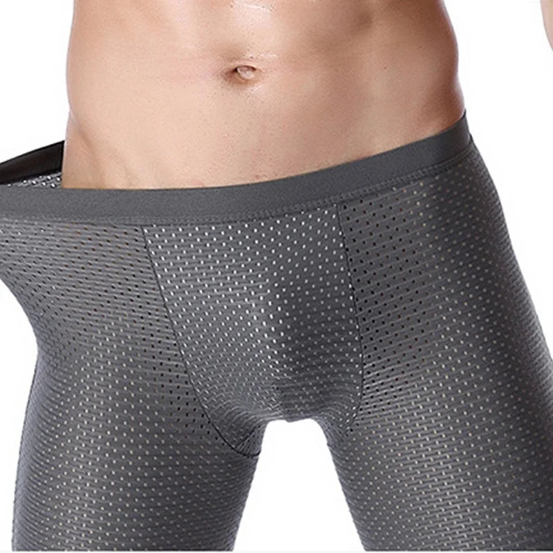 Herren Shorts Netzstoff 4er Pack Bequem Atmungsaktiv Kühl Langes Bein