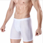 Herren Shorts Netzstoff 4er Pack Bequem Atmungsaktiv Kühl Langes Bein