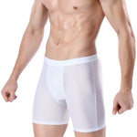 Herren Shorts Netzstoff 4er Pack Bequem Atmungsaktiv Kühl Langes Bein