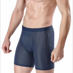 Herren Shorts Netzstoff 4er Pack Bequem Atmungsaktiv Kühl Langes Bein