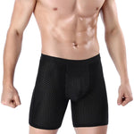 Herren Shorts Netzstoff 4er Pack Bequem Atmungsaktiv Kühl Langes Bein