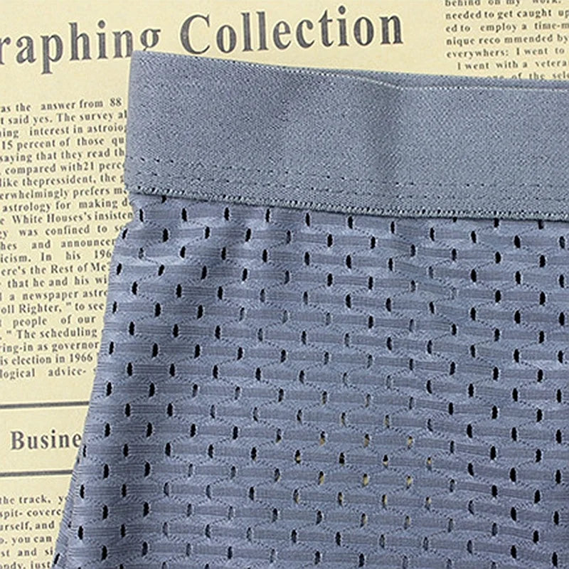 Herren Shorts Netzstoff 4er Pack Bequem Atmungsaktiv Kühl Langes Bein