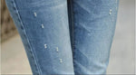 Plus Size Damen Jeans Baumwolle Stretch Dünn Bleistift Stil Modisch