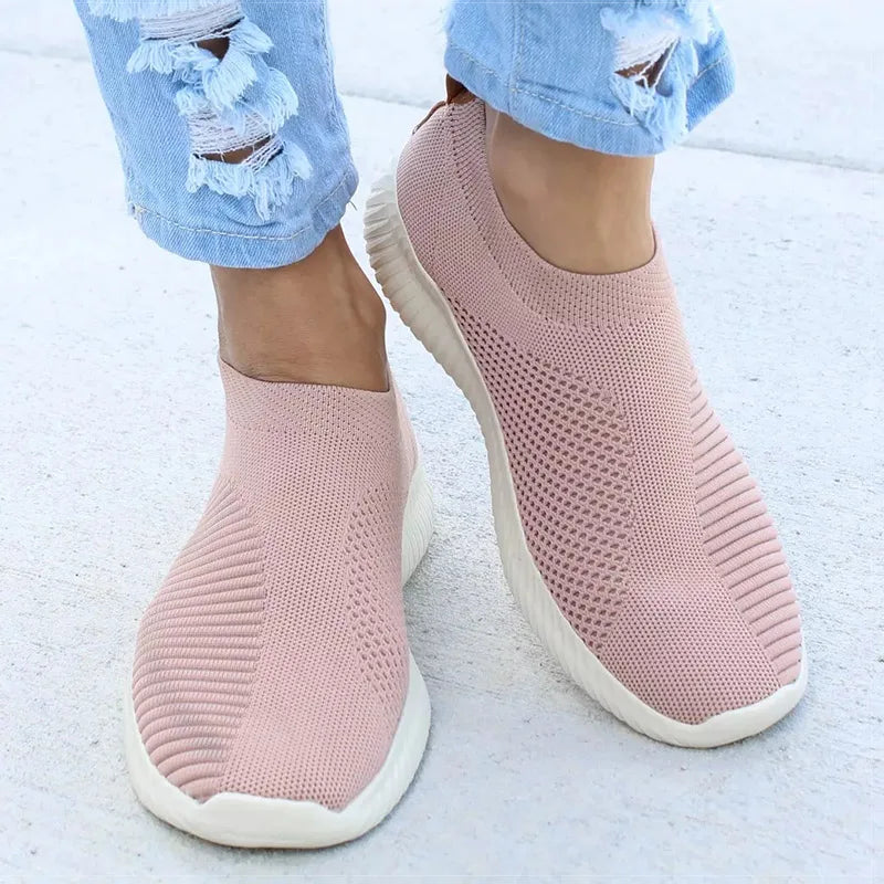 Damen Slip-On Sneaker Weiss Bequem Leicht Sommer Turnschuhe
