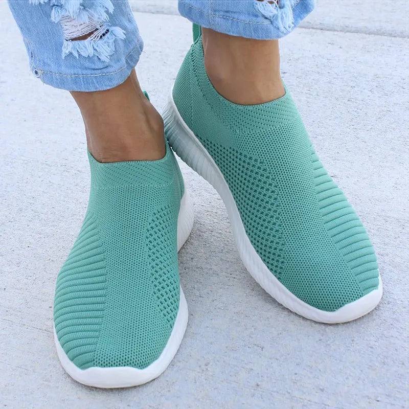Damen Slip-On Sneaker Weiss Bequem Leicht Sommer Turnschuhe