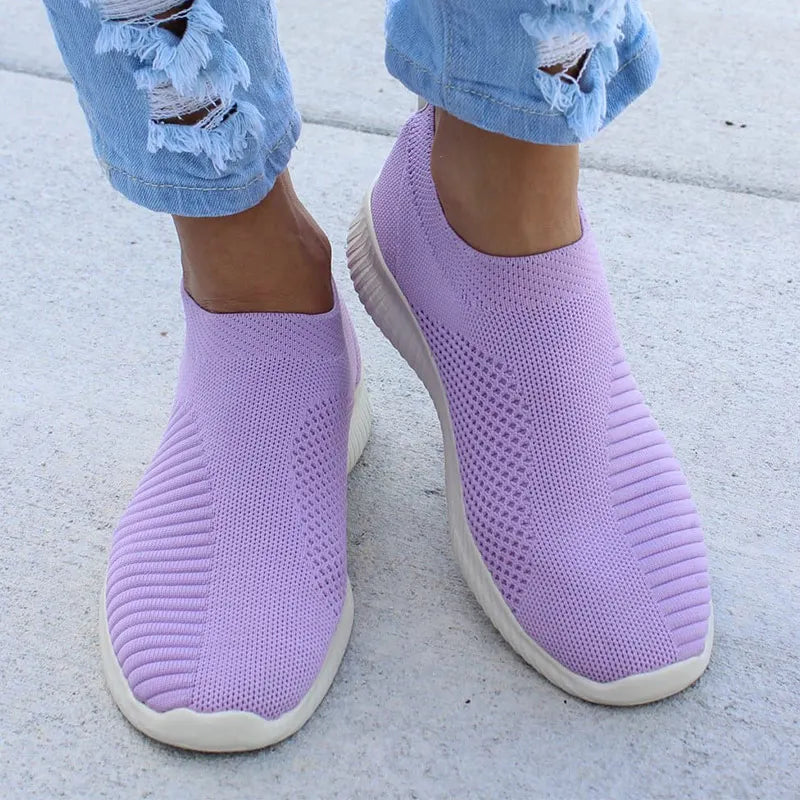 Damen Slip-On Sneaker Weiss Bequem Leicht Sommer Turnschuhe