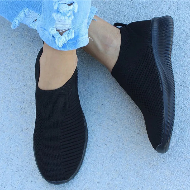 Damen Slip-On Sneaker Weiss Bequem Leicht Sommer Turnschuhe