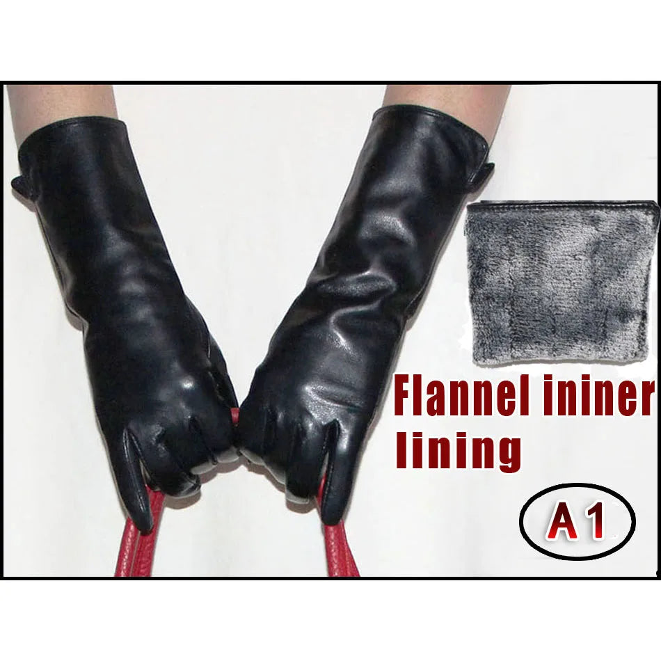 Damen Lederhandschuhe Echtes Schafleder Warmes Flanellfutter Wintertauglich