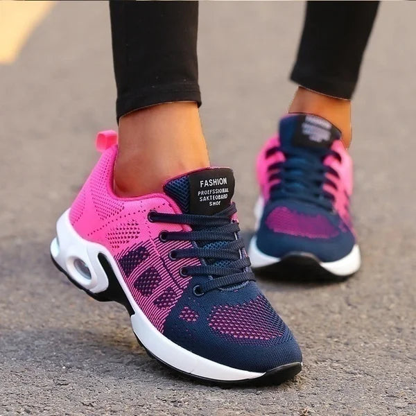 Damen Laufschuhe Mesh Atmungsaktiv Air Kissen Leicht Sportschuhe