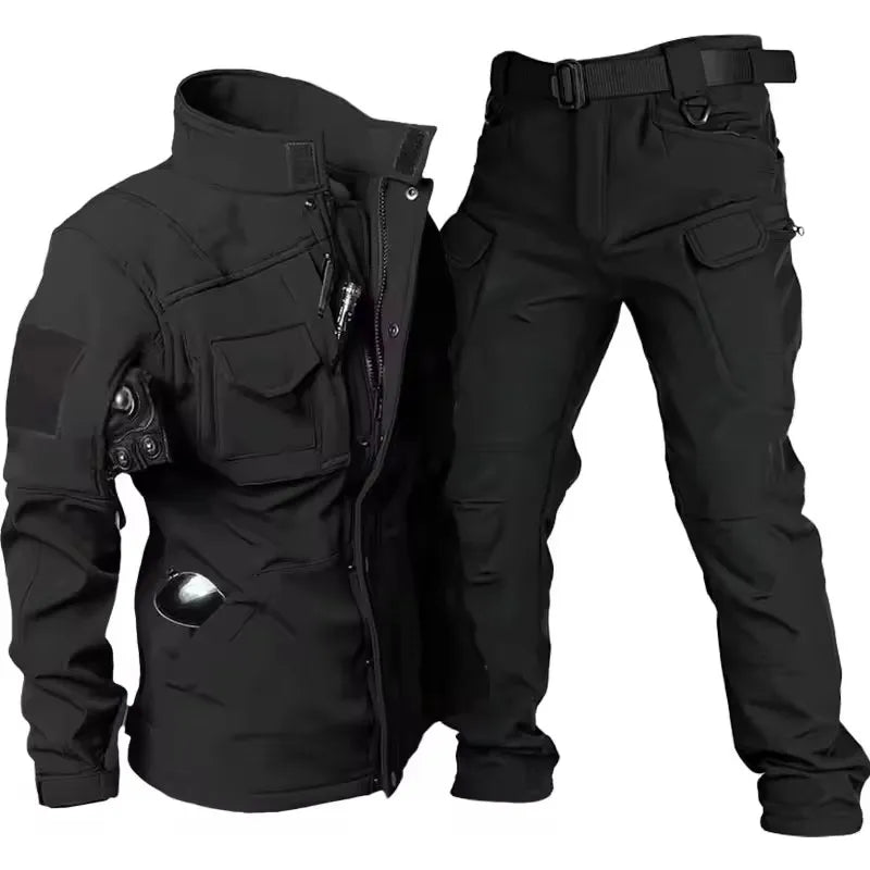Herren Taktik Set Wasserdicht Haifischhaut Softshell Jacke Cargohose Zweiteilig