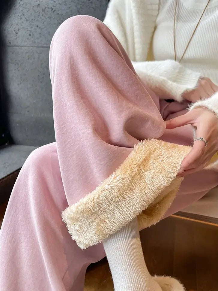 Damen Cordhose Weites Bein Warm Bequem Atmungsaktiv Herbst Winter