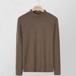 Rollkragen Langarm Einfarbiges Shirt Herren Slim Fit Stilvoll