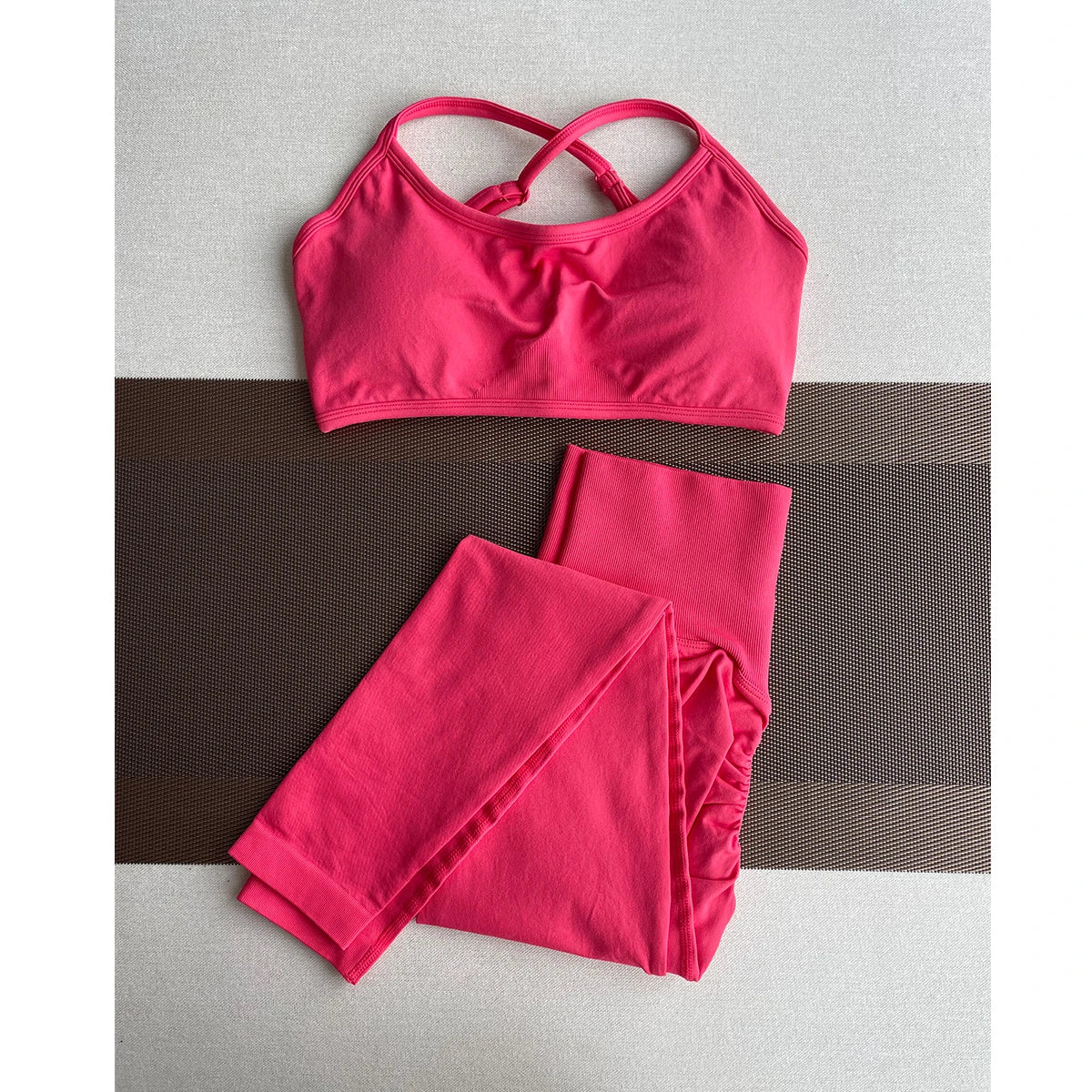 Damen Yoga Leggings Hoher Bund Nahtlos Atmungsaktiv Po Lift Gym Hose