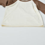 Langarm T-Shirt Kinder Mit Cartoon Druck Farbblock Rundhals Schick