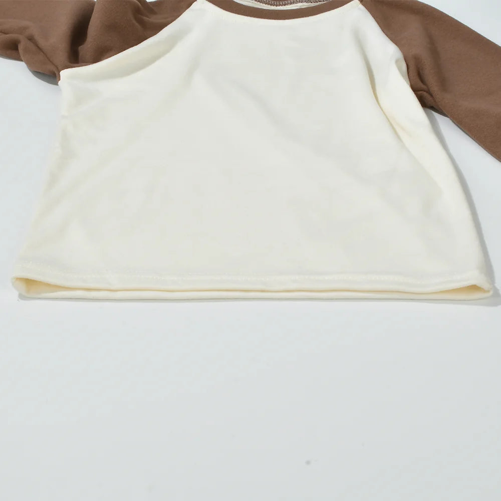 Langarm T-Shirt Kinder Mit Cartoon Druck Farbblock Rundhals Schick