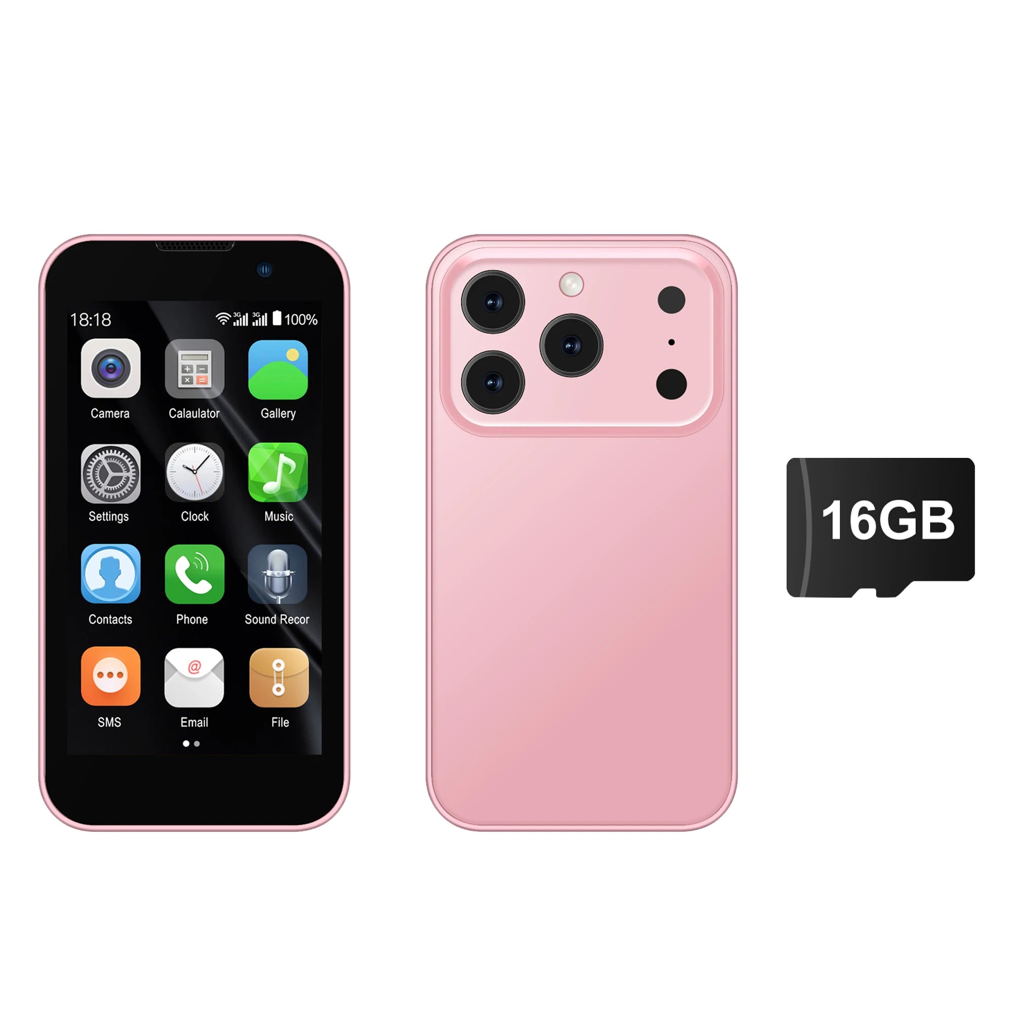 Mini Smartphone 3G Android 9.0 3,0 Zoll Display GPS Play Store Dual SIM Damen
