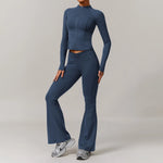 LezyanXR Damen Yogaanzug – Reissverschluss Stehkragen Hip-Lift Leggings