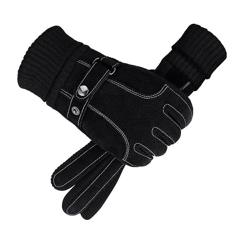 Handschuhe Herren Winter Radfahren Winddicht Warme Leder Touchscreen