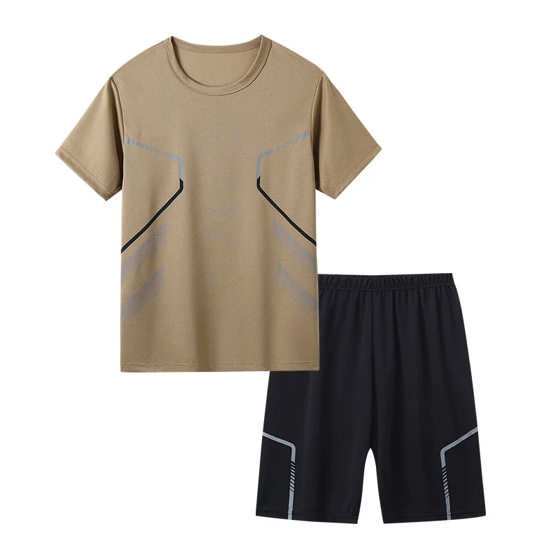 Jungen Sommer LaufSet Kurzarm T Shirt Und Shorts Schnelltrocknend Atmungsaktiv