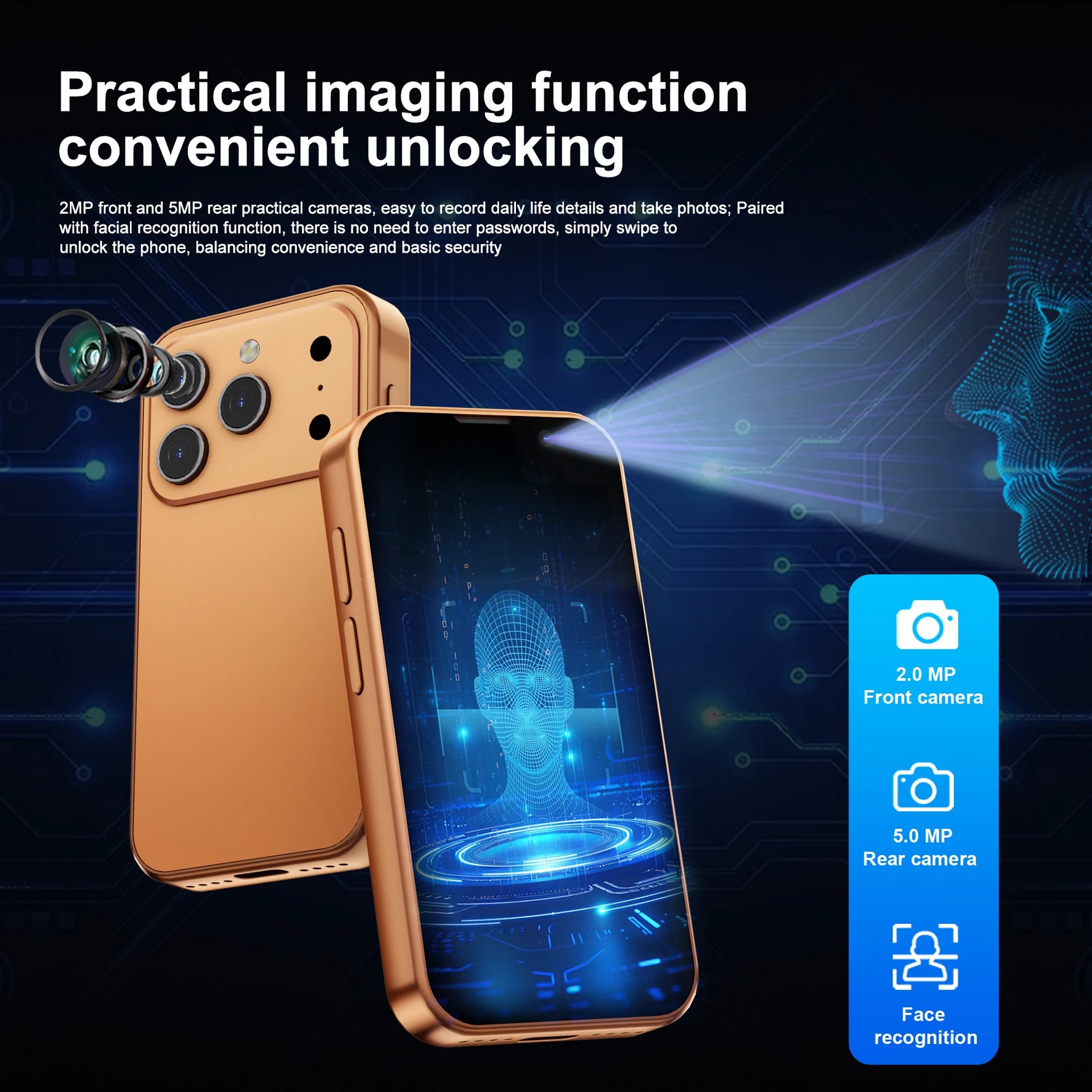 Mini Smartphone 3G Android 9.0 3,0 Zoll Display GPS Play Store Dual SIM Damen