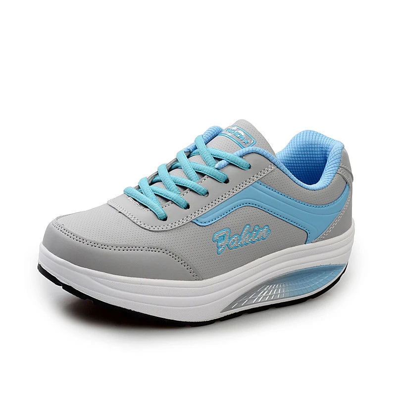 Damen Sneaker Outdoor Netzstoff Leicht Atmungsaktiv Reise Blau