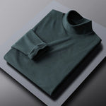 Rollkragen Langarm Einfarbiges Shirt Herren Slim Fit Stilvoll