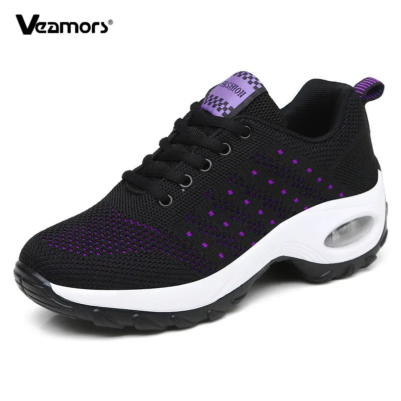 Damen Laufschuhe Mesh Atmungsaktiv Air Kissen Leicht Sportschuhe