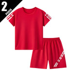 Jungen Sommer Sportshorts Set Lose Passform Schnelltrocknend