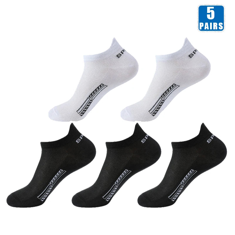 Herren Baumwollsocken 5er Pack Kurze Low Cut Sneaker Socken Atmungsaktiv