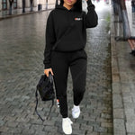 Damen Trainingsanzug Hoodie Hose Zweiteiliges Winter Set Warm Fleece Freizeit