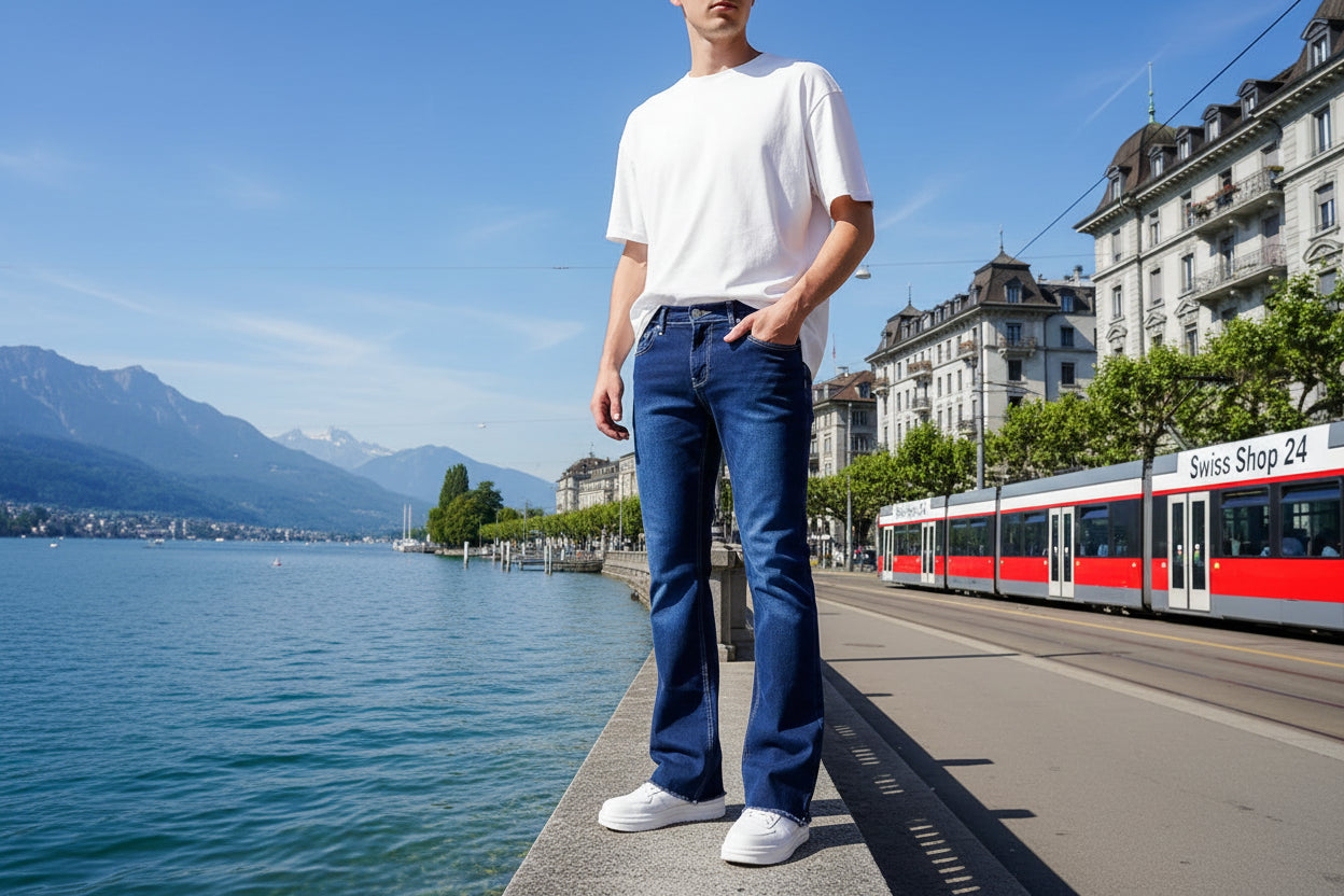 Skinny Jeans Herren Dunkelblau - Street Style Denim Slim Fit