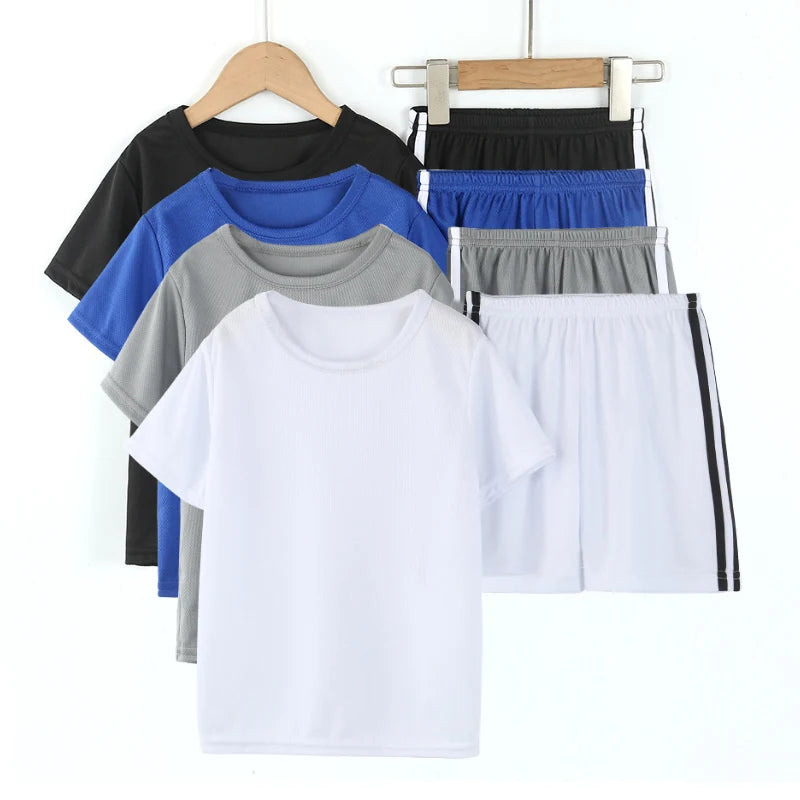 Trainingsanzug Kinder Unisex Schnelltrocknender Atmungsaktiv Kurzarm