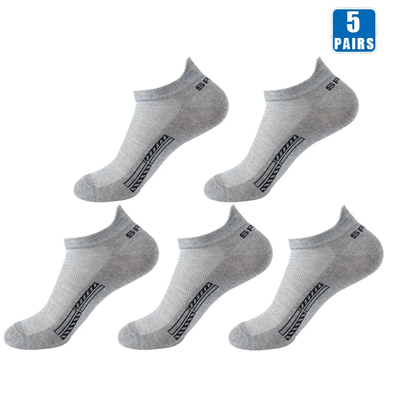Herren Baumwollsocken 5er Pack Kurze Low Cut Sneaker Socken Atmungsaktiv