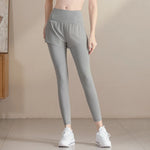 Damen Yoga-Fitnesshose High Waist mit Gesässtasche – Sport-Leggings