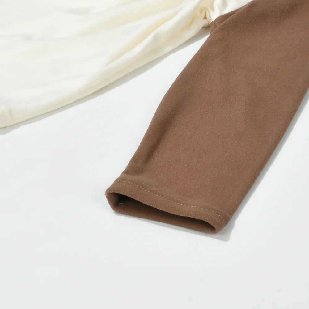 Langarm T-Shirt Kinder Mit Cartoon Druck Farbblock Rundhals Schick