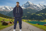 Herren Fleece Sportanzug Mit Reissverschlusspullover Und Mehrfachtaschen