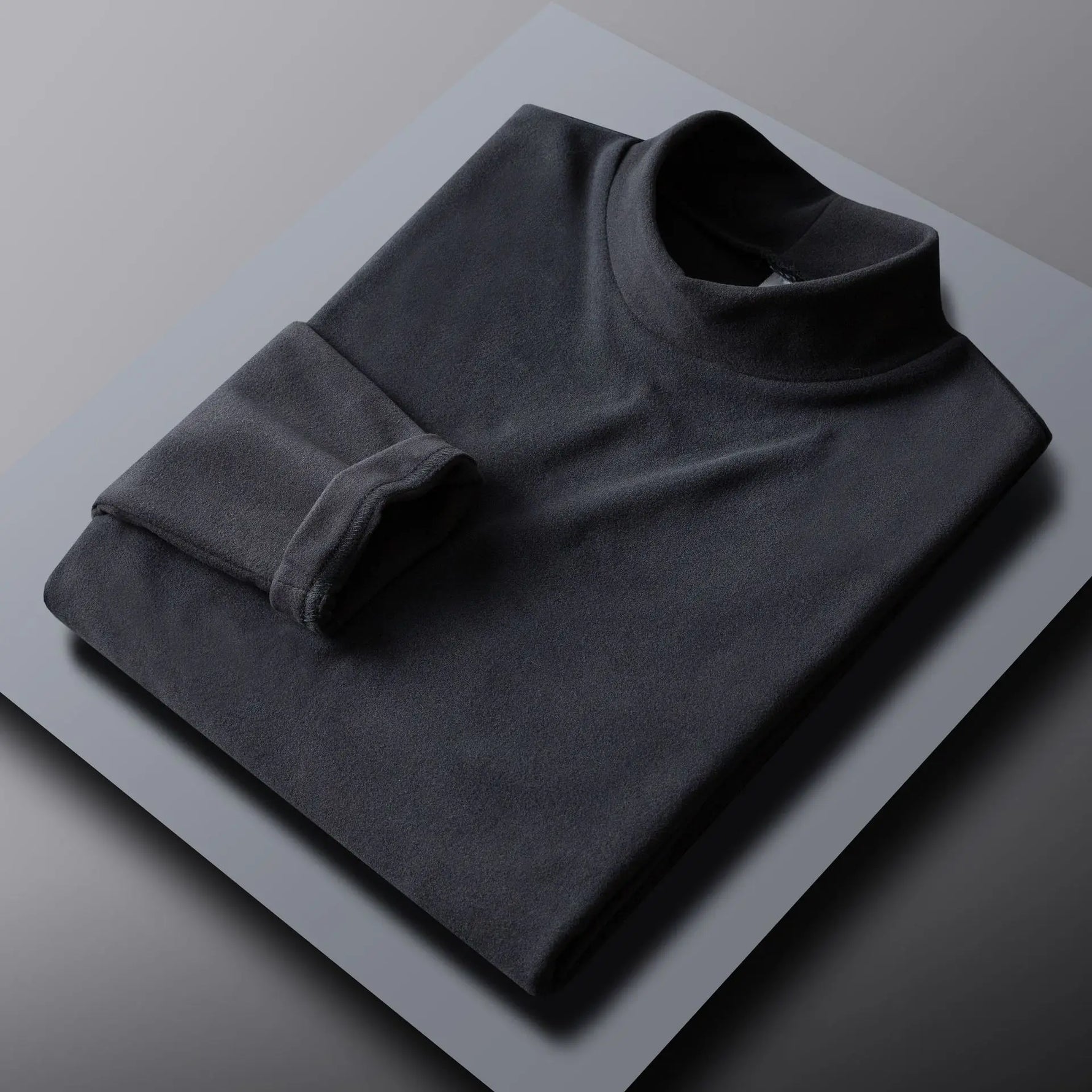 Rollkragen Langarm Einfarbiges Shirt Herren Slim Fit Stilvoll