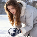 Winter Strickhandschuhe Unisex Mit Schneeflocken Stickerei Und Touchscreen