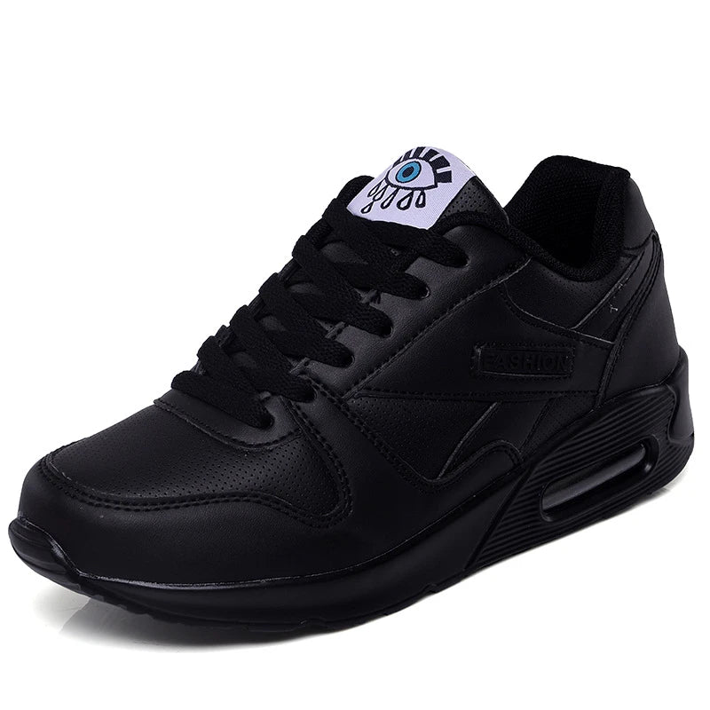 Damen Laufschuhe Luftpolster Schwarz Bequem Herbst Winter Sportschuhe