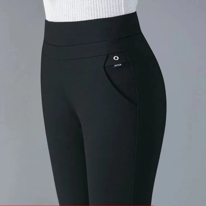 Damen Winter-Hose High Waist Warm Gefüttert Fleece – Casual Hose