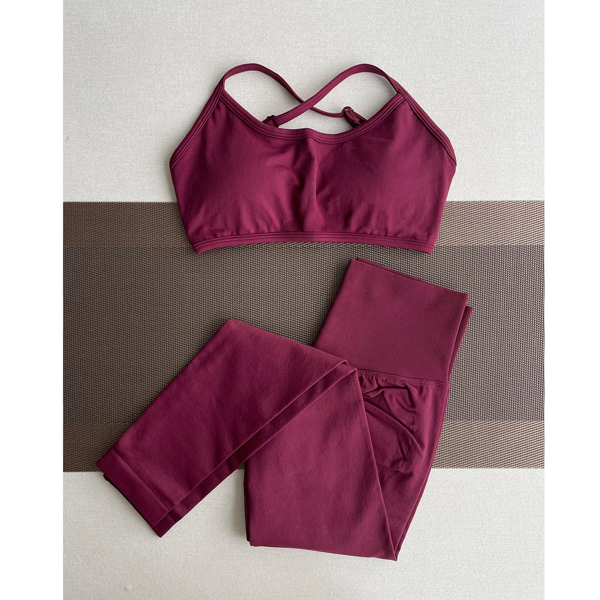 Damen Yoga Leggings Hoher Bund Nahtlos Atmungsaktiv Po Lift Gym Hose