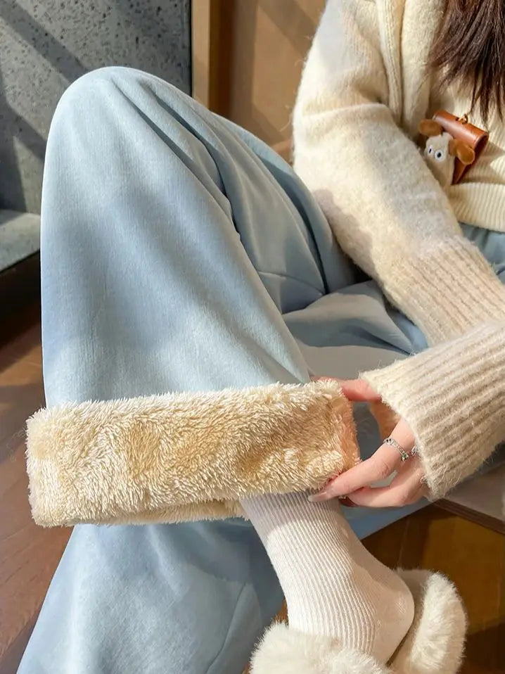 Damen Cordhose Weites Bein Warm Bequem Atmungsaktiv Herbst Winter