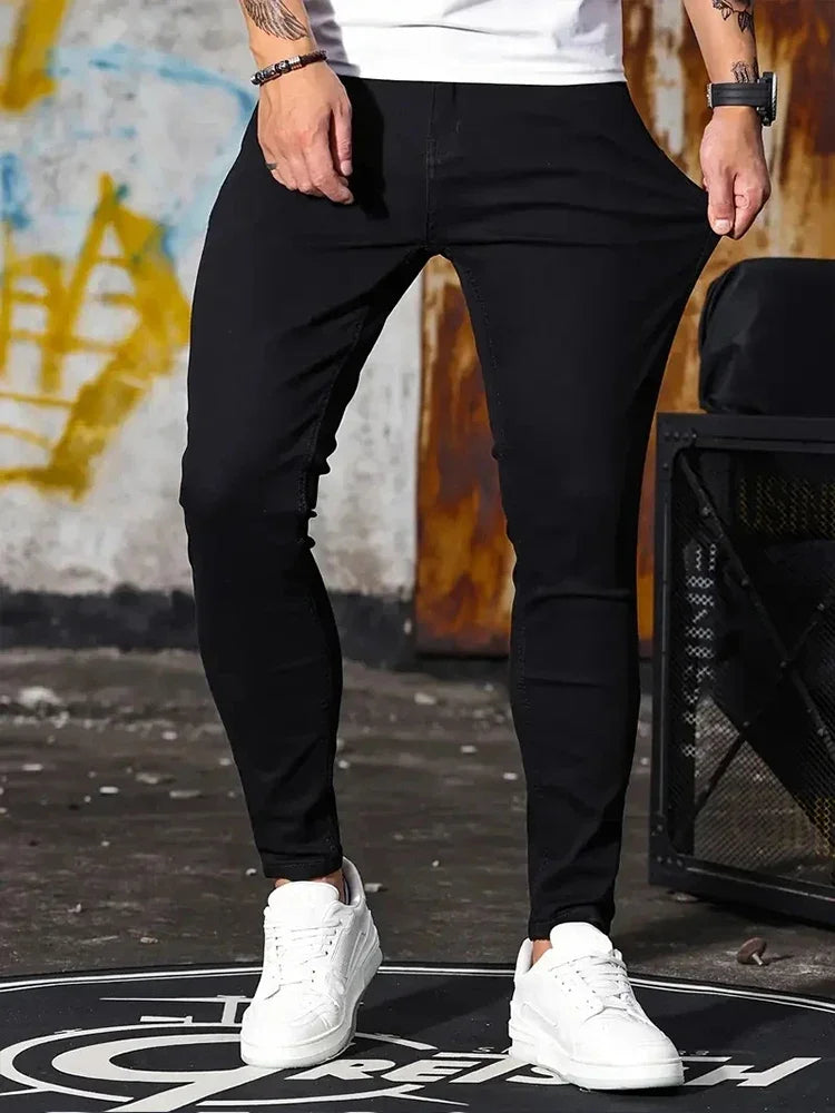 Slim-Fit-Jeans Herren Bequeme Denim Hose Street Style