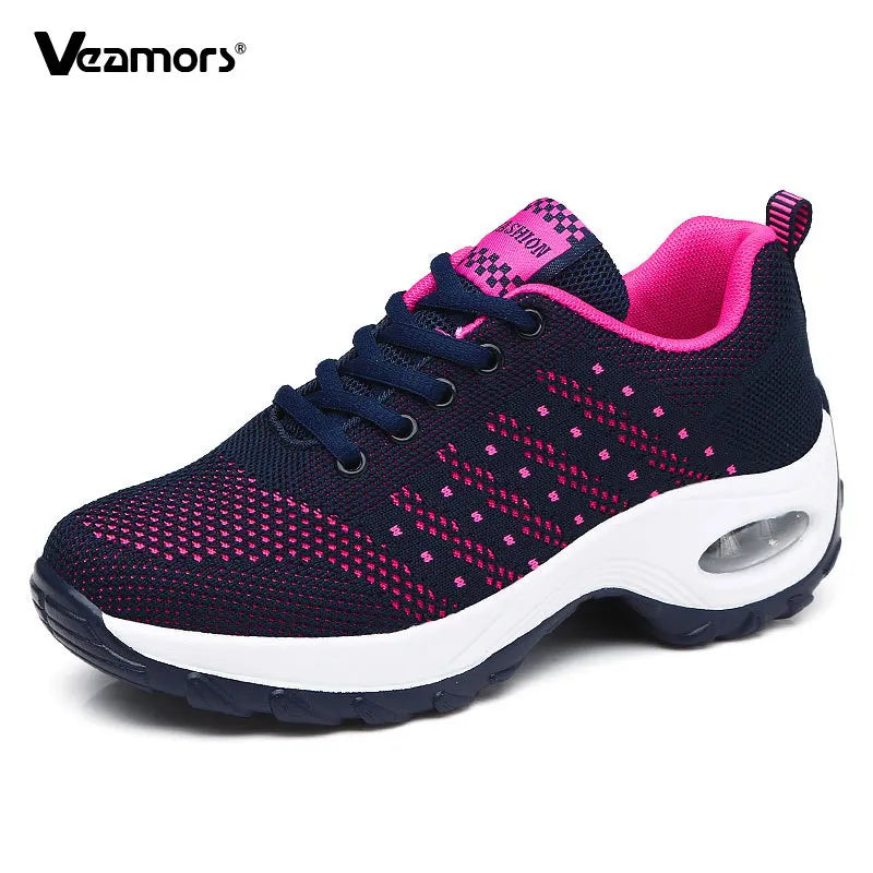 Damen Laufschuhe Mesh Atmungsaktiv Air Kissen Leicht Sportschuhe